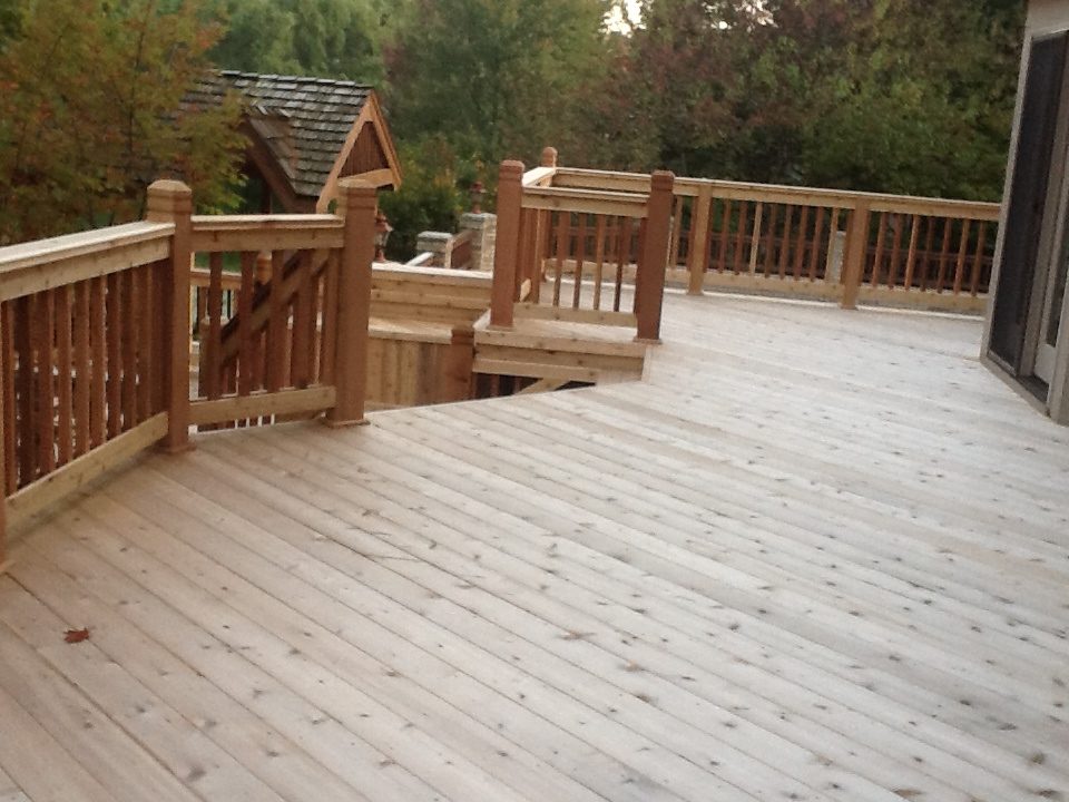 Cedar deck protected with TWP stain